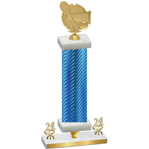 Premium Single Blue Carbon Fiber Year Tennis Trophy