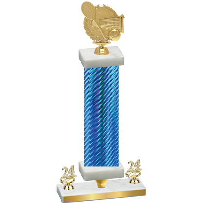 Premium Single Blue Carbon Fiber Year Tennis Trophy