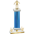 Premium Single Blue Carbon Fiber Third Place Wrestling Trophy