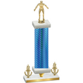 Premium Single Blue Carbon Fiber Victory Wrestling Trophy