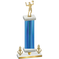 Premium Single Blue Carbon Fiber Victory Volleyball Trophy