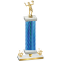 Premium Single Blue Carbon Fiber First Place Volleyball Trophy