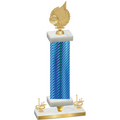 Premium Single Blue Carbon Fiber First Place Volleyball Trophy
