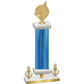 Premium Single Blue Carbon Fiber Victory Volleyball Trophy