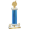 Premium Single Blue Carbon Fiber Year Volleyball Trophy