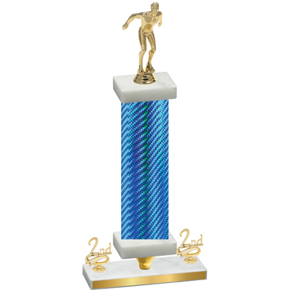 Premium Single Blue Carbon Fiber Second Place Swimming Trophy