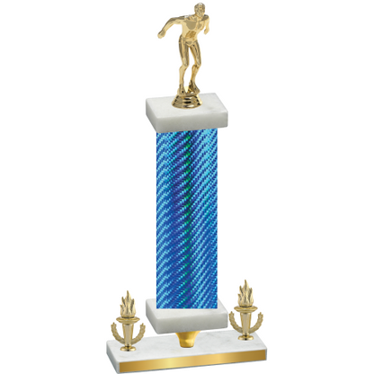 Premium Single Blue Carbon Fiber Victory Swimming Trophy