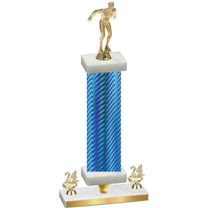 Premium Single Blue Carbon Fiber Year Swimming Trophy