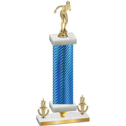 Premium Single Blue Carbon Fiber Victory Tennis Trophy