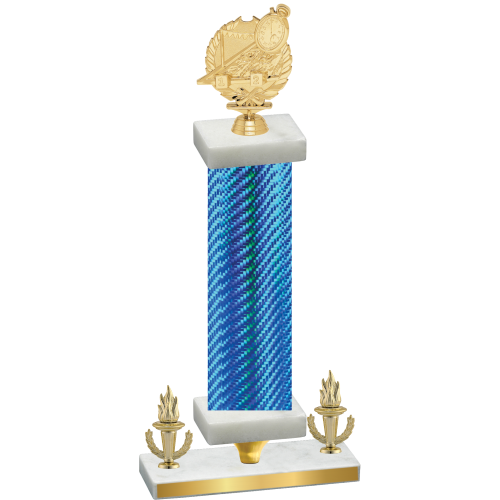 Premium Single Blue Carbon Fiber Victory Swimming Trophy