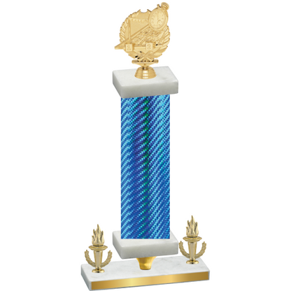 Premium Single Blue Carbon Fiber Victory Swimming Trophy