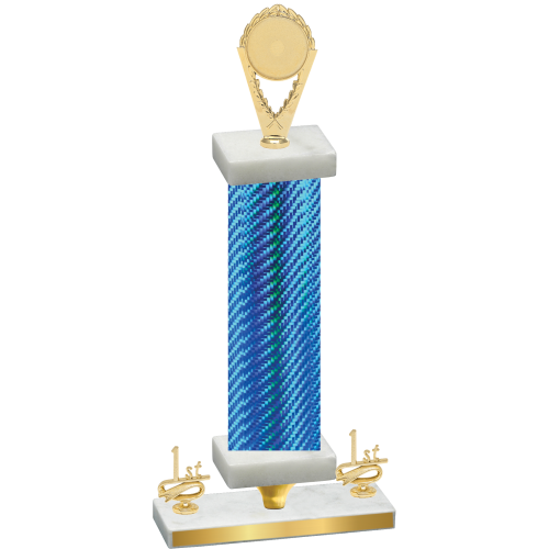 Premium Single Blue Carbon Fiber First Place Insert Trophy