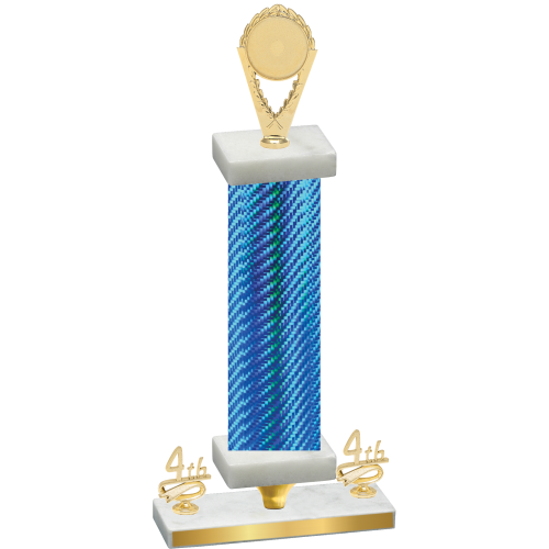 Premium Single Blue Carbon Fiber Fourth Place Insert Trophy