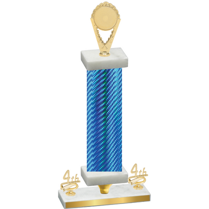 Premium Single Blue Carbon Fiber Fourth Place Insert Trophy