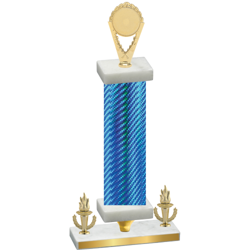 Premium Single Blue Carbon Fiber Victory Insert Trophy