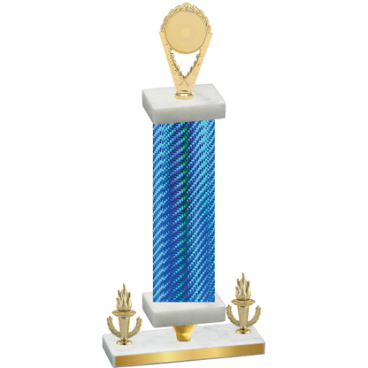 Premium Single Blue Carbon Fiber Victory Insert Trophy