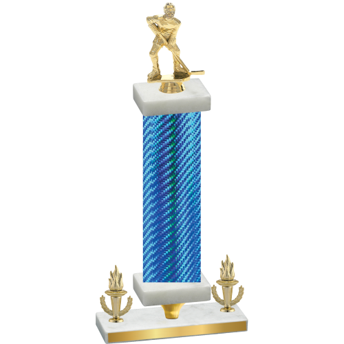 Premium Single Blue Carbon Fiber Victory Hockey Trophy