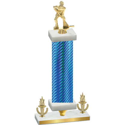Premium Single Blue Carbon Fiber Victory Hockey Trophy