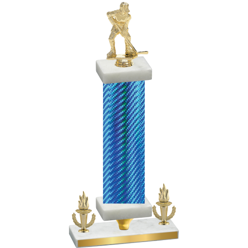 Premium Single Blue Carbon Fiber Victory Hockey Trophy