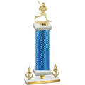 Premium Single Blue Carbon Fiber Victory Lacrosse Trophy