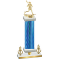 Premium Single Blue Carbon Fiber Victory Lacrosse Trophy