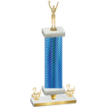 Premium Single Blue Carbon Fiber Second Place Victory Trophy