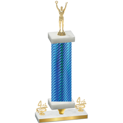 Premium Single Blue Carbon Fiber Fourth Place Victory Trophy