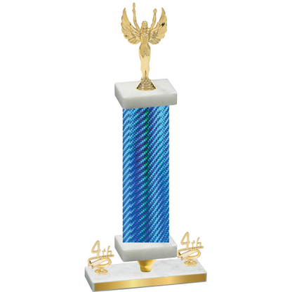 Premium Single Blue Carbon Fiber Fourth Place Victory Trophy