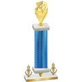 Premium Single Blue Carbon Fiber Victory Pickleball Trophy