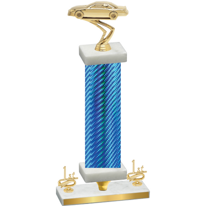 Premium Single Blue Carbon Fiber First Place Cars Trophy