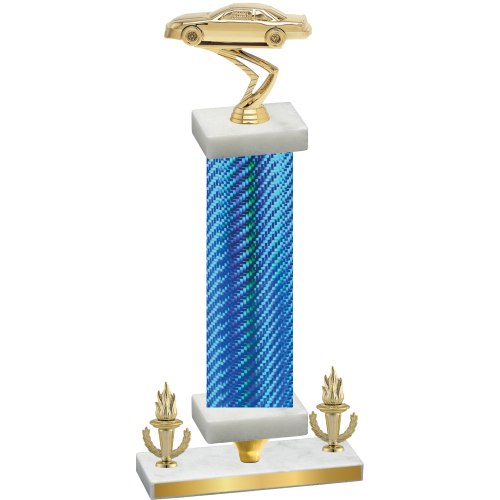 Premium Single Blue Carbon Fiber Victory Cars Trophy