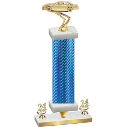 Premium Single Blue Carbon Fiber Year Cars Trophy