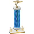 Premium Single Blue Carbon Fiber Third Place Cars Trophy