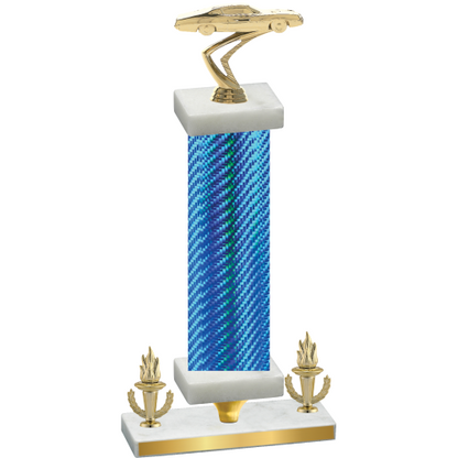Premium Single Blue Carbon Fiber Victory Cars Trophy