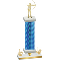 Premium Single Blue Carbon Fiber First Place Archery Trophy
