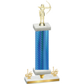 Premium Single Blue Carbon Fiber First Place Archery Trophy