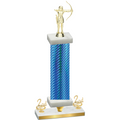 Premium Single Blue Carbon Fiber Second Place Archery Trophy