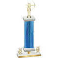 Premium Single Blue Carbon Fiber Year Archery Trophy