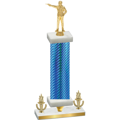Premium Single Blue Carbon Fiber Victory Shooter Trophy