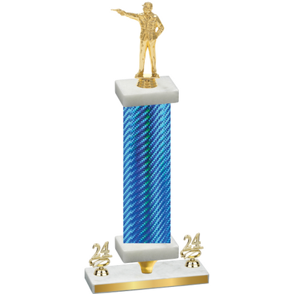 Premium Single Blue Carbon Fiber Year Shooter Trophy