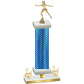 Premium Single Blue Carbon Fiber Second Place Skater Trophy