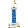 Premium Single Blue Carbon Fiber Year Skater Trophy