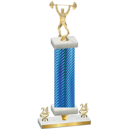 Premium Single Blue Carbon Fiber Year Weights Trophy