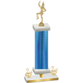 Premium Single Blue Carbon Fiber Second Place Majorette Trophy