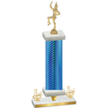 Premium Single Blue Carbon Fiber Third Place Majorette Trophy