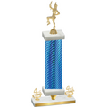 Premium Single Blue Carbon Fiber Fourth Place Majorette Trophy