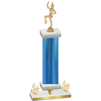 Premium Single Blue Carbon Fiber Fourth Place Majorette Trophy