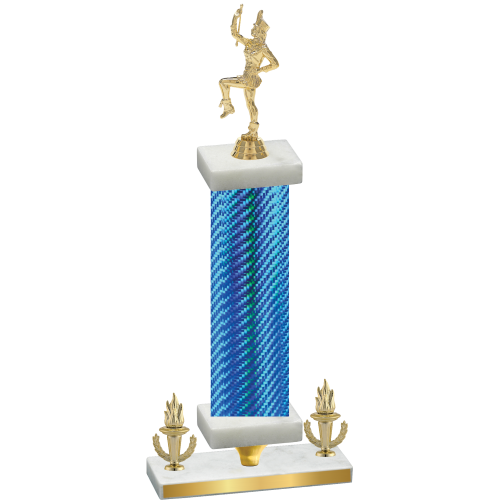 Premium Single Blue Carbon Fiber Victory Majorette Trophy