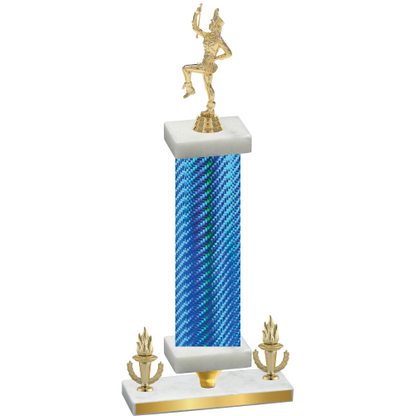 Premium Single Blue Carbon Fiber Victory Majorette Trophy