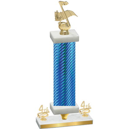 Premium Single Blue Carbon Fiber Fourth Place Music Trophy